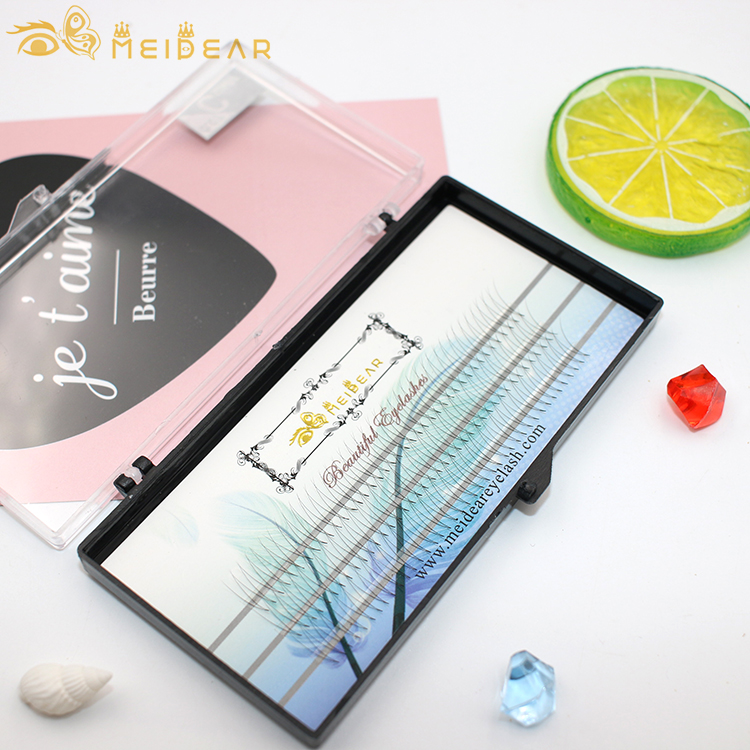 Own brand natural looking volume eyelash extension clusters from factory